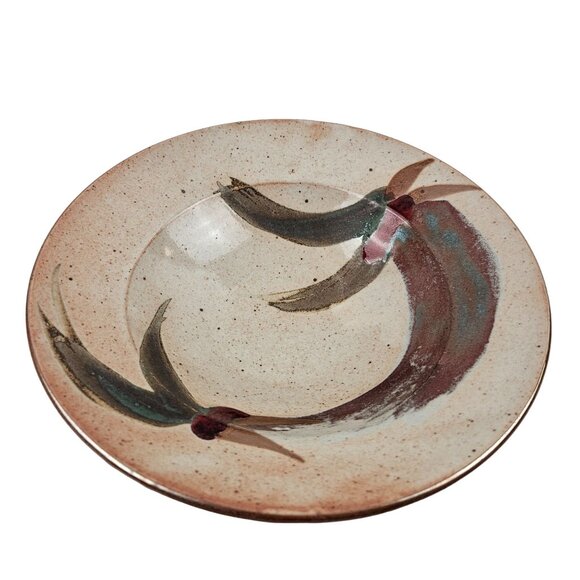 Art Studio Bowl Abstract Design 10 in Stoneware Pottery Decor Rustic Home Decor - Picture 5 of 10